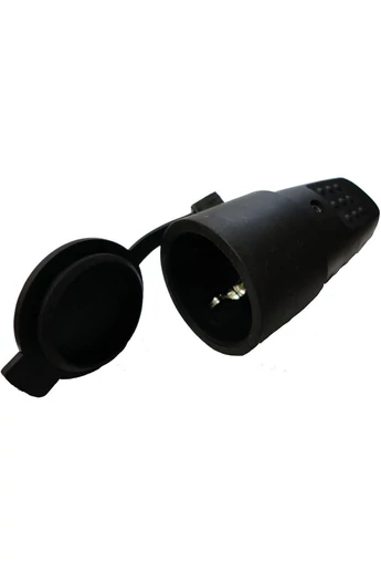 Gumi csatlakozó aljzat, IP44, csapfedeles, fekete, 574009