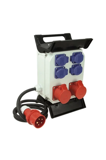 CEE építkezési elosztó 2x400V 16A és 4x250V 16A IP44 1.5m H07RN-F 5x2.5