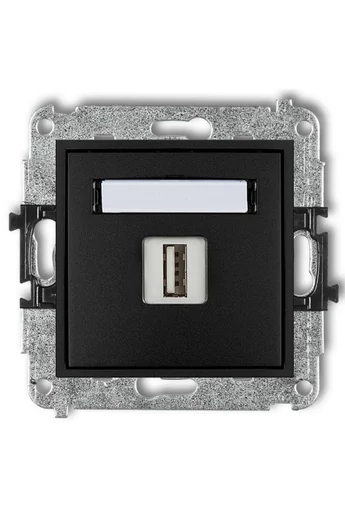MINI USB aljzat kerettel matt fekete