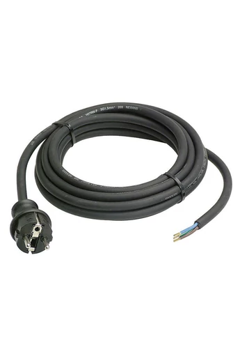 Csatlakozóvezeték földelt dugóval, 3m, 3x1.5, fekete, H05RR-F