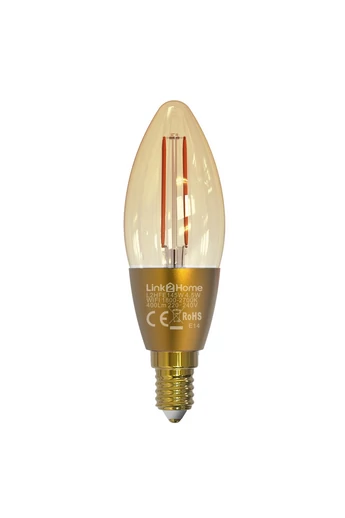 Link2Home Pro, WiFi okos izzó LED fényforrás, E14, 4.5W, 400lm, 1800-2700K, 8008H