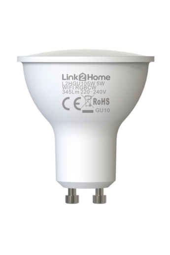 Link2Home Pro, WiFi okos izzó LED fényforrás, GU10, 4.5W, 345lm, 2700-6500K, RGB, 8013H