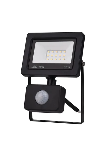 LED fényvető "EcoSpot"  10W mozgásérzékelővel 700lm, fekete, IP44