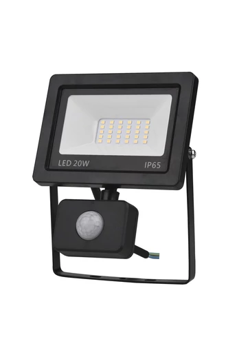 LED fényvető "EcoSpot"  20W mozgásérzékelővel 1400lm, fekete, IP44