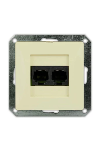 OPAL dupla LAN/telefon aljzat RJ-45 keret nélkül, bézs