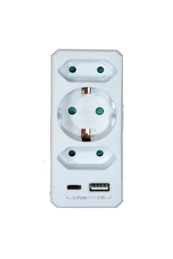 Köztes aljzat USB töltővel
