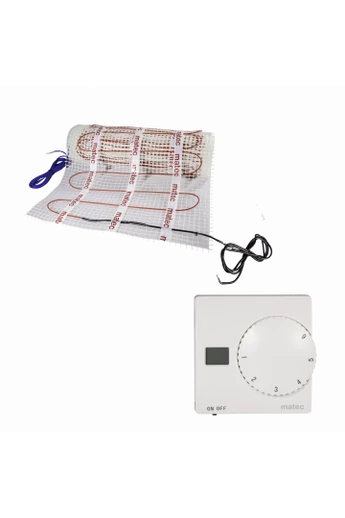 MATEC Fűtőszőnyeg szett, kétoldali betáplálás, 1m2, RTS-01 manuális termosztáttal: Zamel ZOD-10 150W/m2
