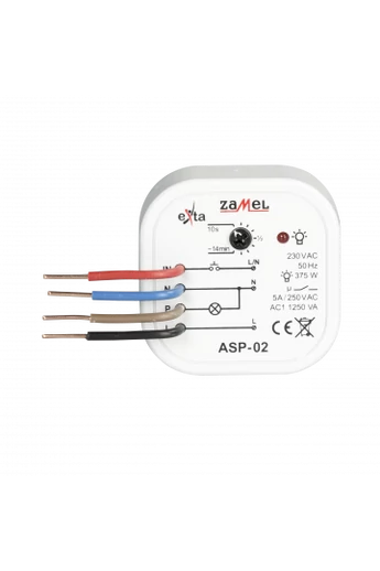 Lépcsőházi automata; IP20; 230VAC; 5A, 375W, ASP-02