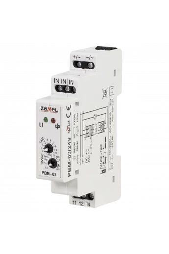 Bistabil relé, időzítővel NO, 24V AC/DC, 16A, PBM-03/24V