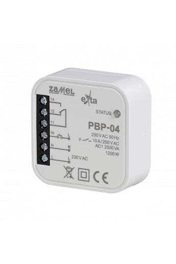 Bistabil relé, 230V AC, 10A, kötődobozba szerelhető, PBP-04
