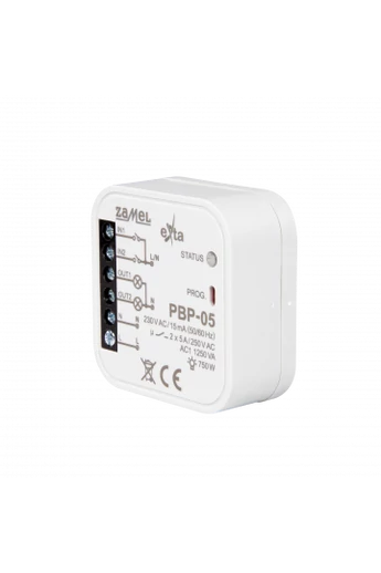 Bistabil relé, 230V AC, 2x 5A, kötődobozba szerelhető, PBP-05
