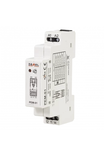 Hálózati elektromágneses relé, 24V AC/DC, 16A, PEM-01/024