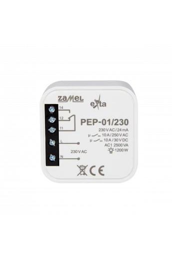 Hálózati elektromágneses relé, 230V AC, 10A, PEP-01/230