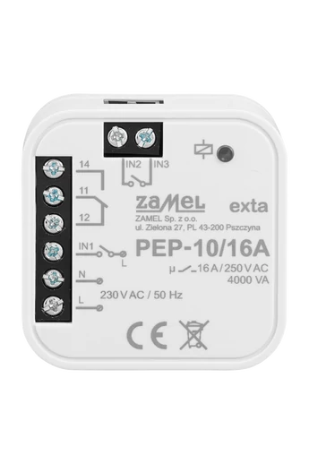Hálózati elektromágneses relé, 230V AC, 16A, PEP-10/16A