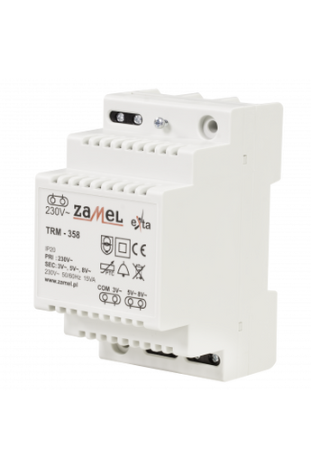 Transzformátor 230/3V/5V/8V AC, 15VA, TRM-358