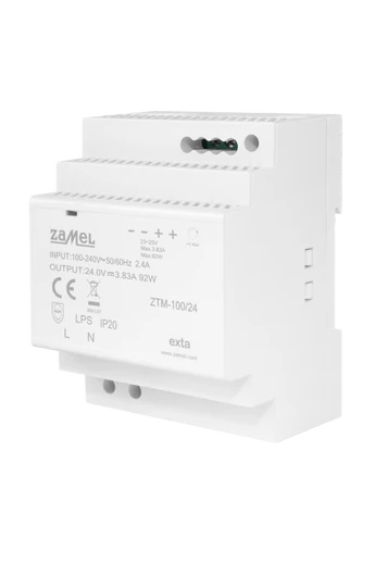 Kapcsolóüzemű tápegység, 24V DC, 100W, ZTM-100/12