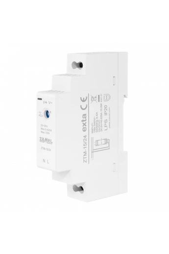Kapcsolóüzemű tápegység, 24V DC, 15W, ZTM-15/24