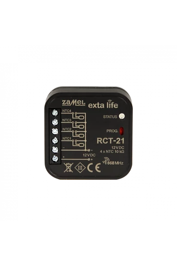 EXTA LIFE hőmérséklet érzékelő, dobozba, 4xNTC-03 vezetekhez, 12V DC, RCT-21