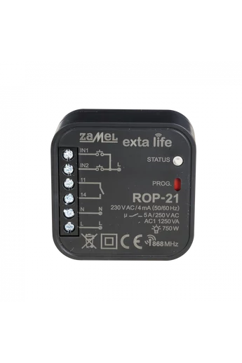 EXTA LIFE 1 csatornás vevőegység, 5A 1250VA, 230V, ROP-21