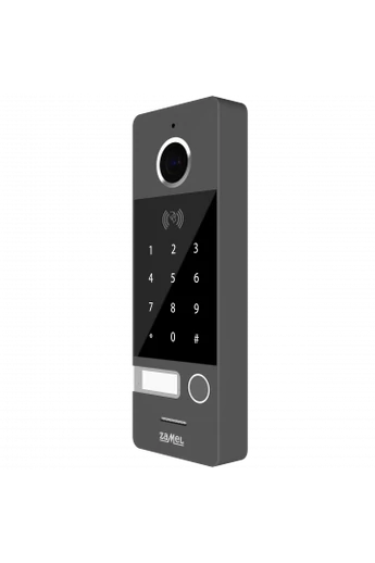 Egy nyomógombos kültéri video csengőpanel, numerikus, RFID, 800x480, IP66, ezüst-szürke VO-812IDSP