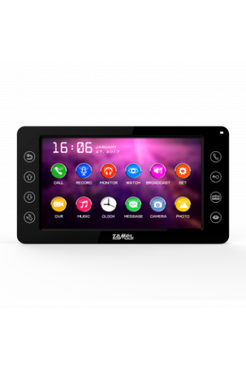 7" színes, LCD videó kaputelefon monitor, DVR funkció, WiFi, fekete, 800x480px, VP-829B