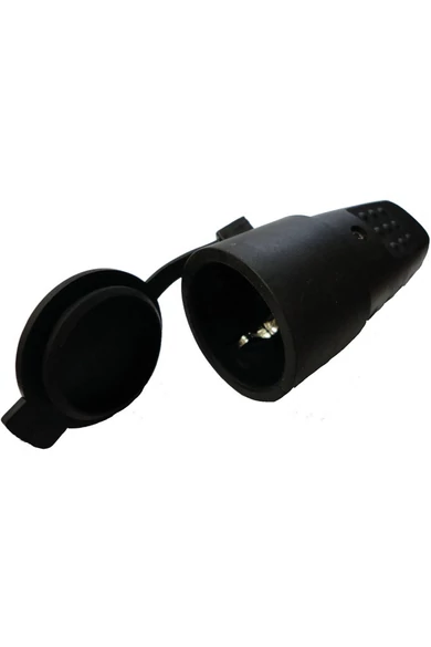 Gumi csatlakozó aljzat, IP44, csapfedeles, fekete, 574009