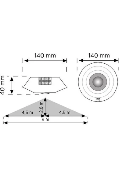NADE 10360 Mozgásérzékelő 360°, falonkívüli
