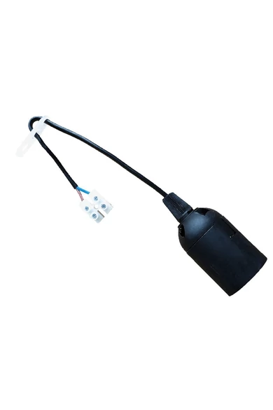 Foglalat sorkapoccsal, E27, fekete