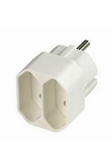 Földeletlen 2-es elosztó , 2,5A, 250V, fehér