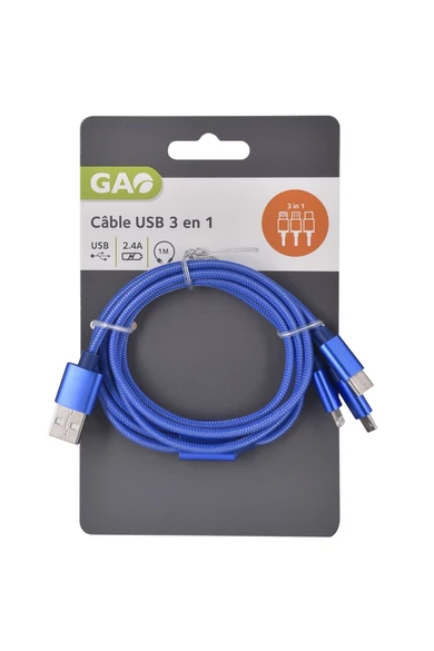 USB kábel 3az 1-ben 1 méter