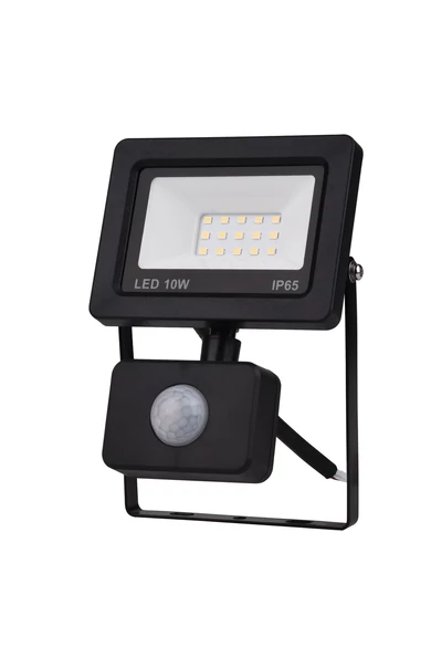 LED fényvető "EcoSpot"  10W mozgásérzékelővel 700lm, fekete, IP44