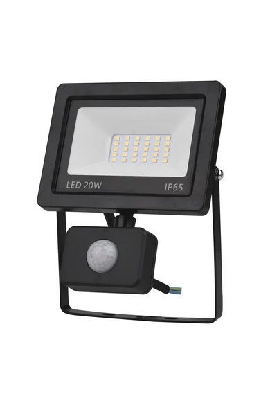 LED fényvető "EcoSpot"  20W mozgásérzékelővel 1400lm, fekete, IP44