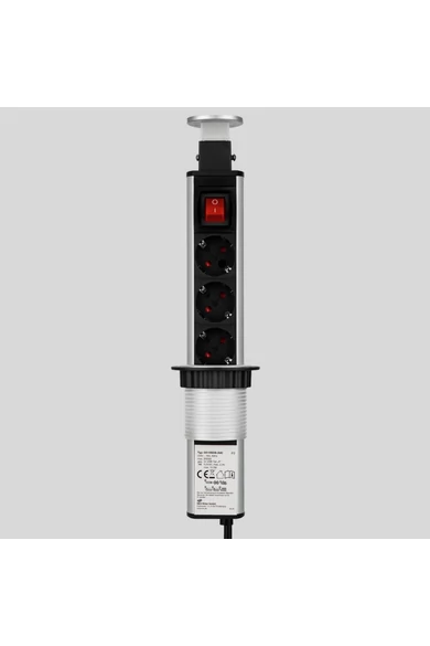 GAO, Asztali energiaoszlop, süllyeszthető, 3db aljzat + 2db USB-A | 0012398712