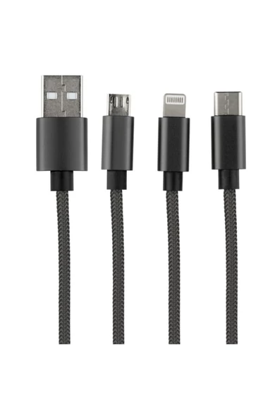 GAO, 3in1 USB és Lightning (adat is) töltőkábel, 1.0m | 0060100103