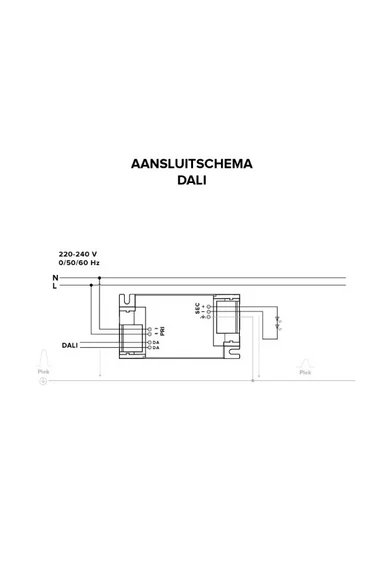 Klemko, DALI2 driver, 1 csatorna, állandó áramú, 240V AC, 3-40V DC, 800mA, 20W | 860600