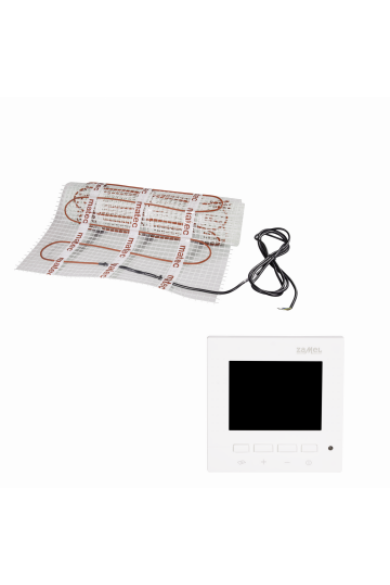 MATEC Fűtőszőnyeg szett, egyoldali betáplálás, 1,5m2, RTP-01 digitális LCD kijelzős termosztáttal: Zamel ZOJ-15 150W/m2