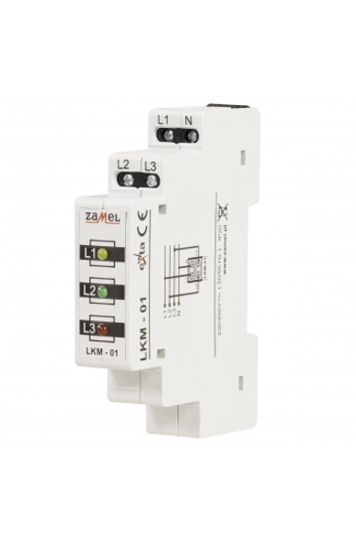 Feszültségjelző, piros/zöld/sárga LED, LKM-01-40