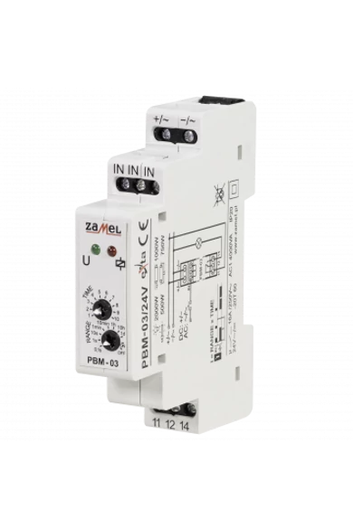 Bistabil relé, időzítővel NO, 24V AC/DC, 16A, PBM-03/24V
