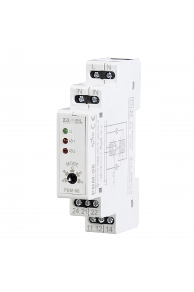 Bistabil relé, 230V AC, 16A, 2 kimenet, 5 üzemmód, PBM-06