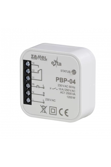Bistabil relé, 230V AC, 10A, kötődobozba szerelhető, PBP-04