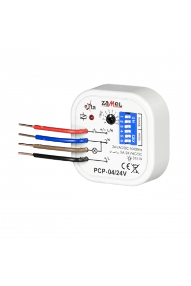 Időrelé,programozható, kötődobozba szerelhető, 24V AC/DC, PCP-04/24V