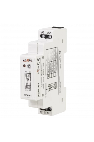 Hálózati elektromágneses relé, 12V AC/DC, 16A, PEM-01/012