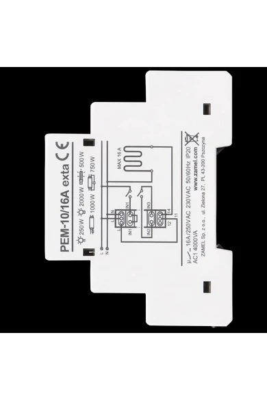 Zamel, Hálózati elektromágneses relé, fűtési rendszerekhez is, 230V AC 16A, PEM-10/16A