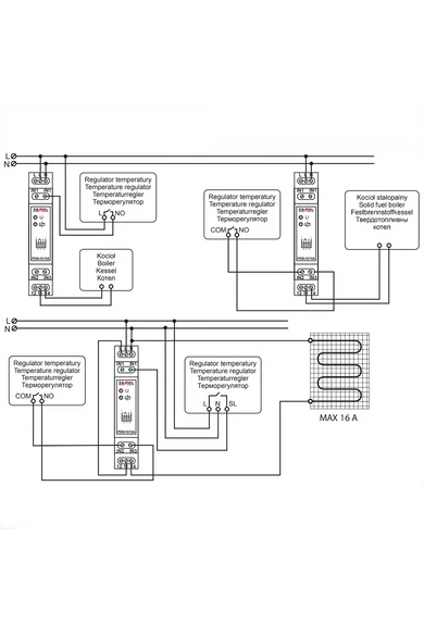 Zamel, Hálózati elektromágneses relé, fűtési rendszerekhez is, 230V AC 16A, PEM-10/16A