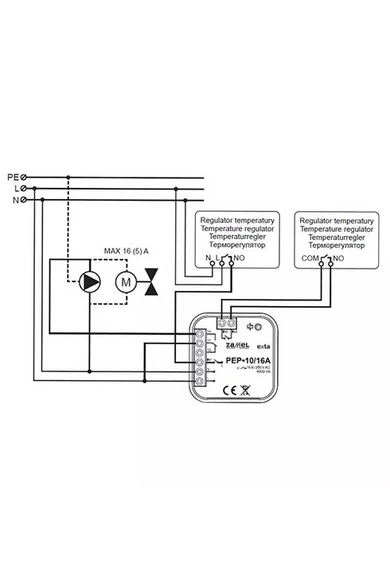 Zamel, Hálózati elektromágneses relé, fűtési rendszerekhez is, 230V AC 16A, PEP-10/16A