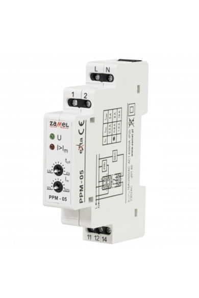 Terhelésleválasztó relé, 230V AC, 0,8-8A, PPM-05/8