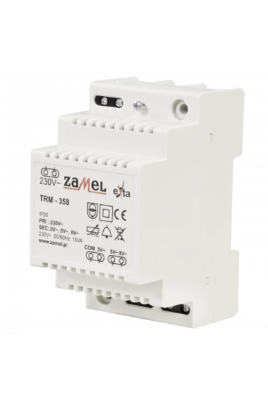 Transzformátor 230/3V/5V/8V AC, 15VA, TRM-358