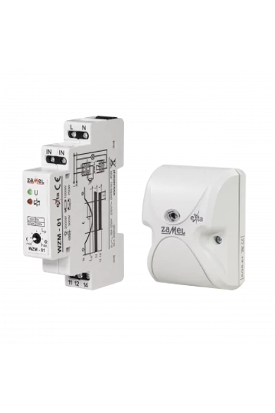 Alkonykapcsoló érzékelővel (IP54), DIN sínre szerelhető, IP20, 230V AC, WZM-01/SOS