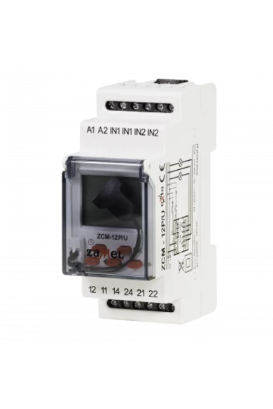 Digitális időkapcsoló, 2 csatornás, 24-250V AC / 30-300V DC, ZCM-12P/U