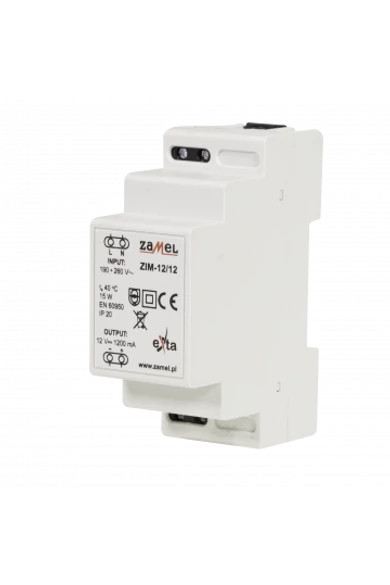 Kapcsolóüzemű tápegység, 12V DC, 1,2A, ZIM-12/12